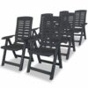 Reclining Garden Chairs 2 pcs Plastic White Weather Resistant