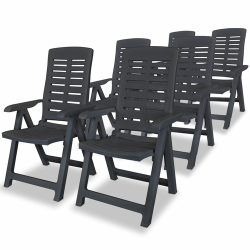 Reclining Garden Chairs 2 pcs Plastic White Weather Resistant