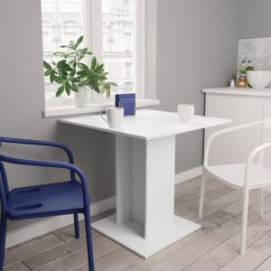 White Square Dining Table 31.5"x31.5"x29.5" - Compact Design
