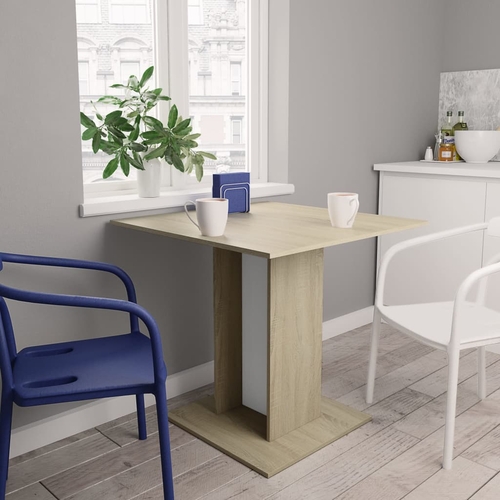 White Square Dining Table 31.5"x31.5"x29.5" - Compact Design