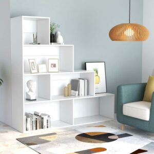 White Book Cabinet Room Divider with Shelves