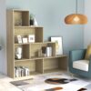 White Book Cabinet Room Divider with Shelves