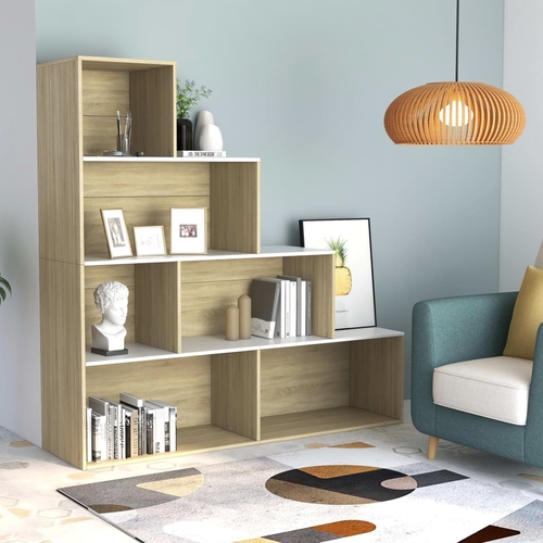 White Book Cabinet Room Divider with Shelves