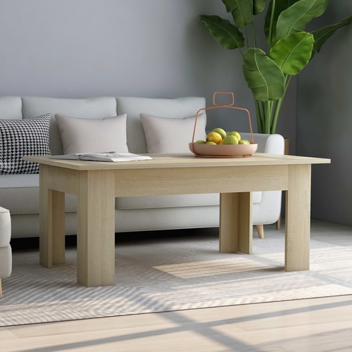 Modern White Coffee Table, Durable Chipboard Design, 39.4"x23.6"x16.5"