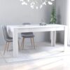White Dining Table 63"x31.5"x30" - Durable Chipboard Design