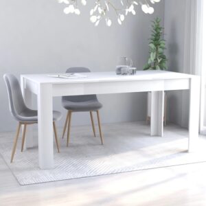 White Dining Table 63"x31.5"x30" - Durable Chipboard Design