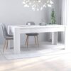 White Dining Table 63"x31.5"x30" - Durable Chipboard Design