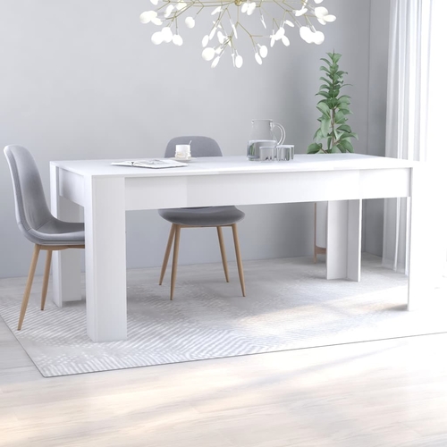 White Dining Table 63"x31.5"x30" - Durable Chipboard Design