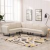 Modern Light Gray Fabric Corner Sofa