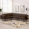 Modern Light Gray Fabric Corner Sofa