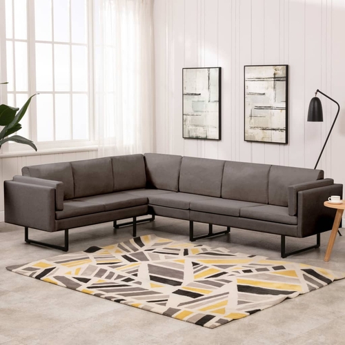 Modern Light Gray Fabric Corner Sofa