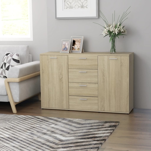 Sideboard White 47.2"x14"x29.5" Chipboard