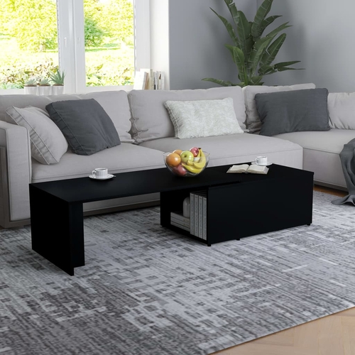 Modern White Coffee Table with Spacious Top, 59.1"x19.7"x13.8"