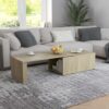 Modern White Coffee Table with Spacious Top, 59.1"x19.7"x13.8"