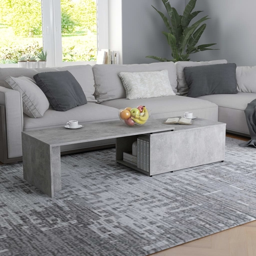 Modern White Coffee Table with Spacious Top, 59.1"x19.7"x13.8"