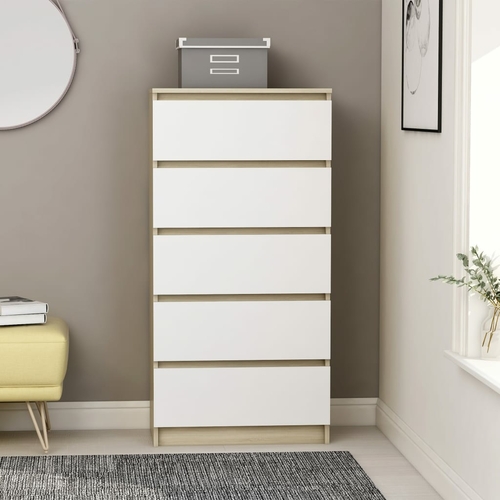 Drawer Sideboard White Chipboard 23.6"x13.7"x47.6"