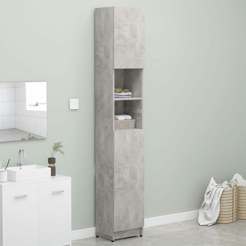 Tall White Bathroom Cabinet with Shelves and Doors