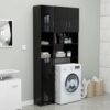 Tall White Bathroom Cabinet with Shelves and Doors