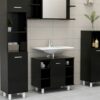 Compact White Bathroom Cabinet with Door and Compartments