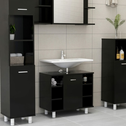Compact White Bathroom Cabinet with Door and Compartments