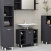 Compact White Bathroom Cabinet with Door and Compartments