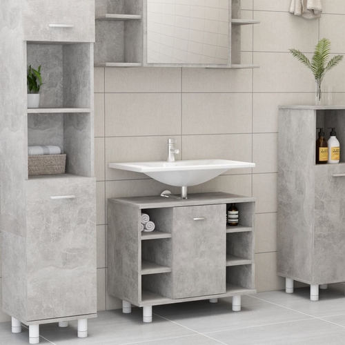 Compact White Bathroom Cabinet with Door and Compartments