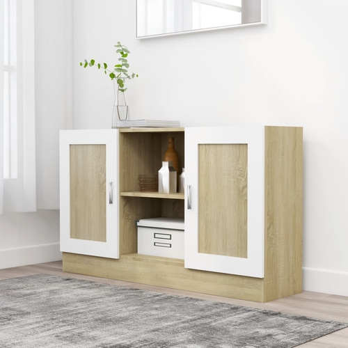 Sideboard White 47.2"x12"x27.6" Chipboard