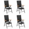 Stackable Garden Chairs Set of 2 in Poly Rattan Black
