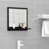 White Bathroom Mirror with Shelf 15.7"x4.1"x14.6"
