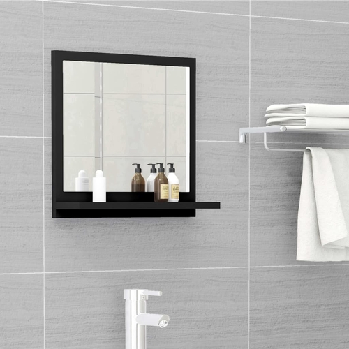 White Bathroom Mirror with Shelf 15.7"x4.1"x14.6"
