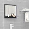White Bathroom Mirror with Shelf 15.7"x4.1"x14.6"
