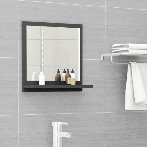 White Bathroom Mirror with Shelf 15.7"x4.1"x14.6"