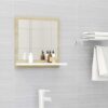 White Bathroom Mirror with Shelf 15.7"x4.1"x14.6"
