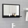 White Bathroom Mirror with Shelf 15.7"x4.1"x14.6"