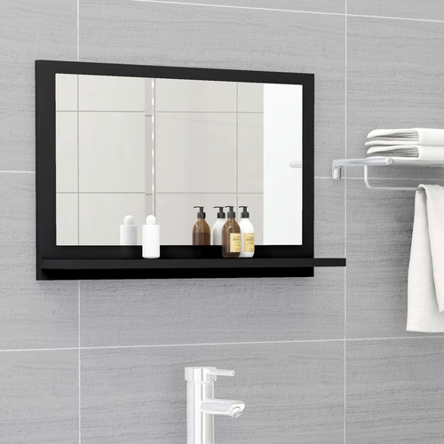 White Bathroom Mirror with Shelf 15.7"x4.1"x14.6"