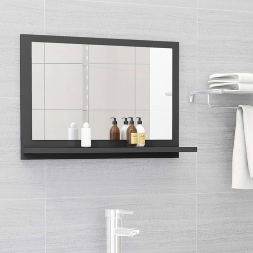 White Bathroom Mirror with Shelf 15.7"x4.1"x14.6"