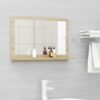 White Bathroom Mirror with Shelf 15.7"x4.1"x14.6"