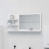 Bathroom Mirror White with Shelves - 35.4"x4.1"x17.7"