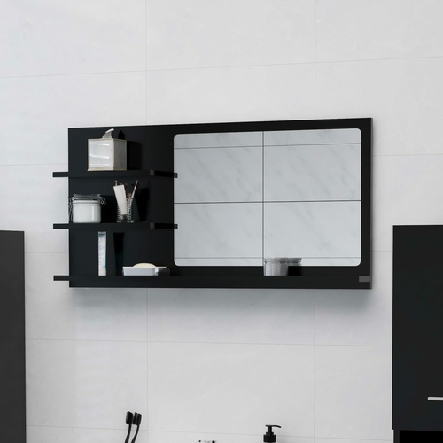 Bathroom Mirror White with Shelves - 35.4"x4.1"x17.7"