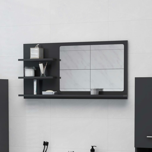 Bathroom Mirror White with Shelves - 35.4"x4.1"x17.7"