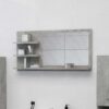 Bathroom Mirror White with Shelves - 35.4"x4.1"x17.7"