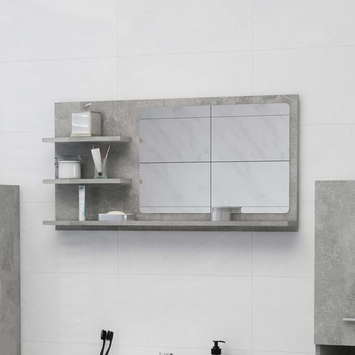 Bathroom Mirror White with Shelves - 35.4"x4.1"x17.7"