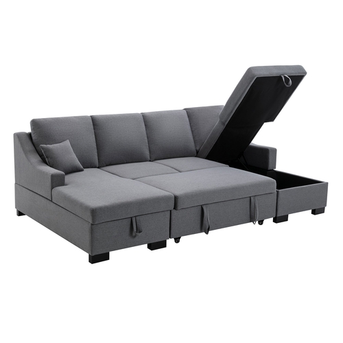 Upholstery Sleeper Sectional Sofa with Storage Chaise