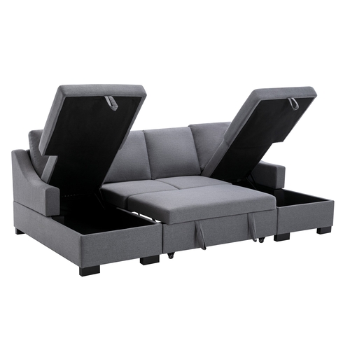 Upholstery Sleeper Sectional Sofa with Storage Chaise