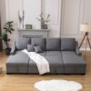 Upholstery Sleeper Sectional Sofa with Storage Chaise