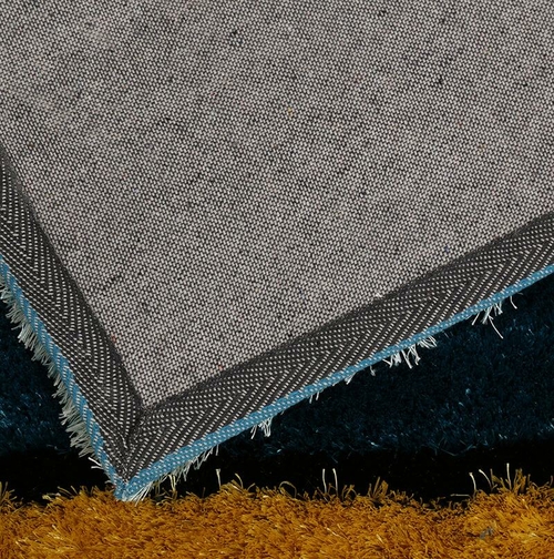 Aria Yellow and Blue Shag Area Rug | Modern Soft Pile Rug