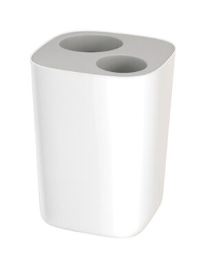 White Compact 2 gal 2 Bin Wastebasket