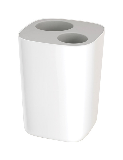 White Compact 2 gal 2 Bin Wastebasket