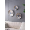 Silver Textured Oversized Disc Wall Decor for Living Room & Bedroom