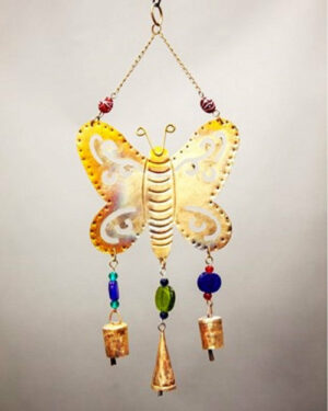 Butterfly Chime With Bells and Glass Beads for Wall Decor